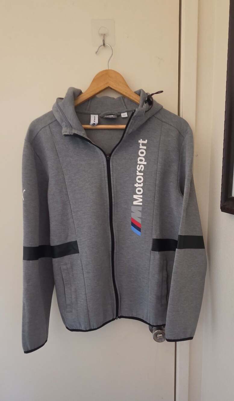 Puma BMW M Motorsport Hoodie Size M Gray Full Zip Jacket